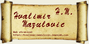 Hvalimir Mazulović vizit kartica